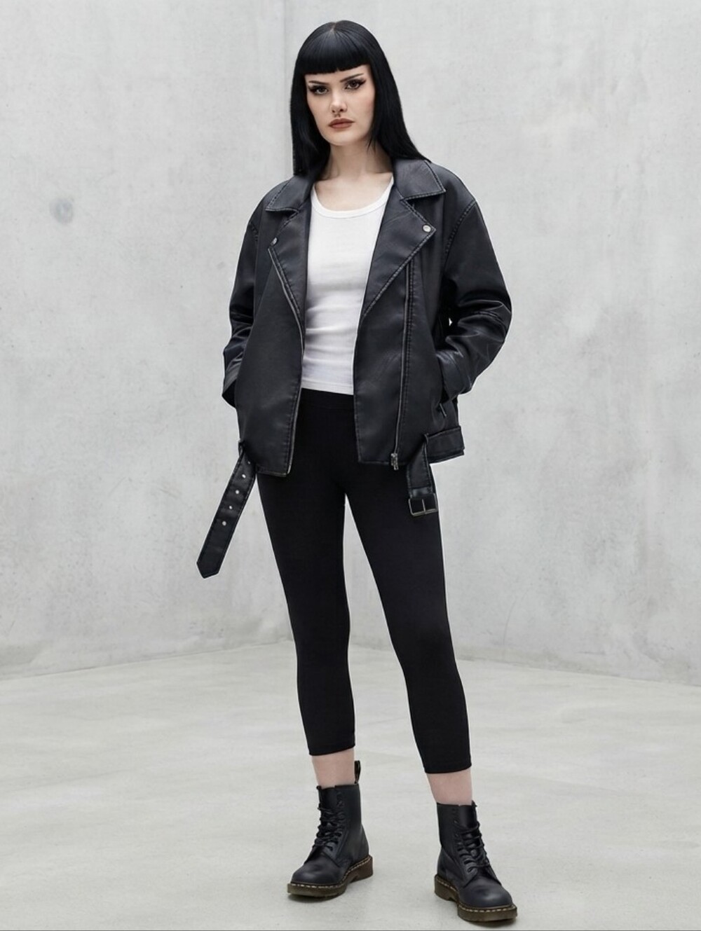 Black Moto Faux Leather Jacket